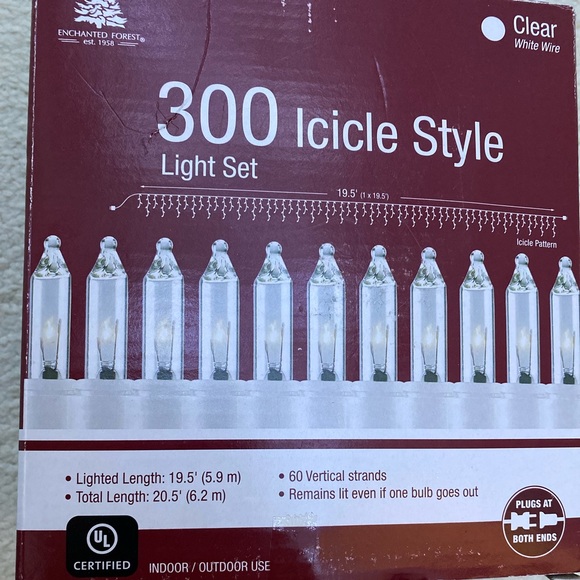 300ct Icicle Style Christmas Lights - Picture 1 of 3